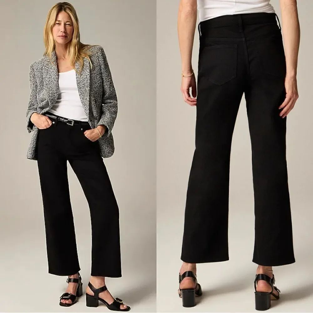 NWT J CREW Petite slim-wide jean in Black Rinse